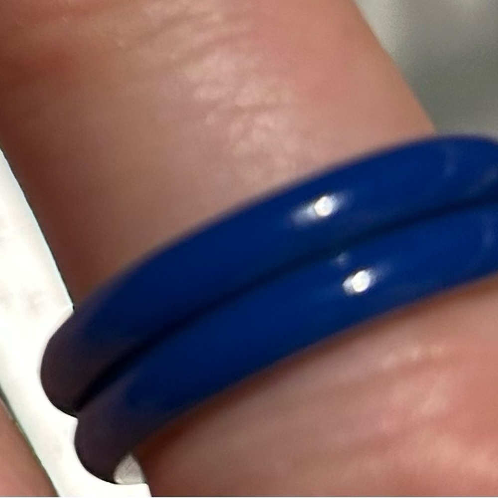 Blue Hidalgo Sterling Silver and Enamel Stack Rings